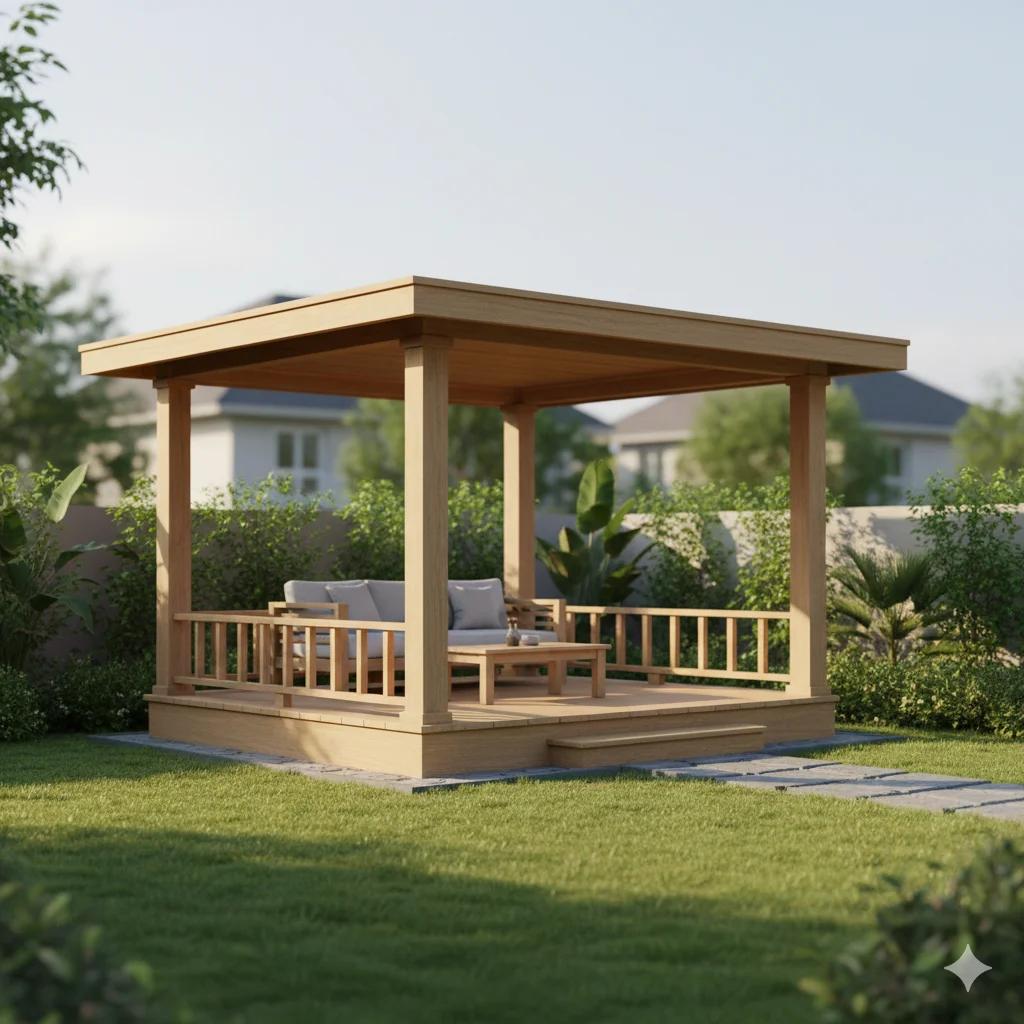 Jasa Pembuatan Gazebo Minimalis Kayu Jati